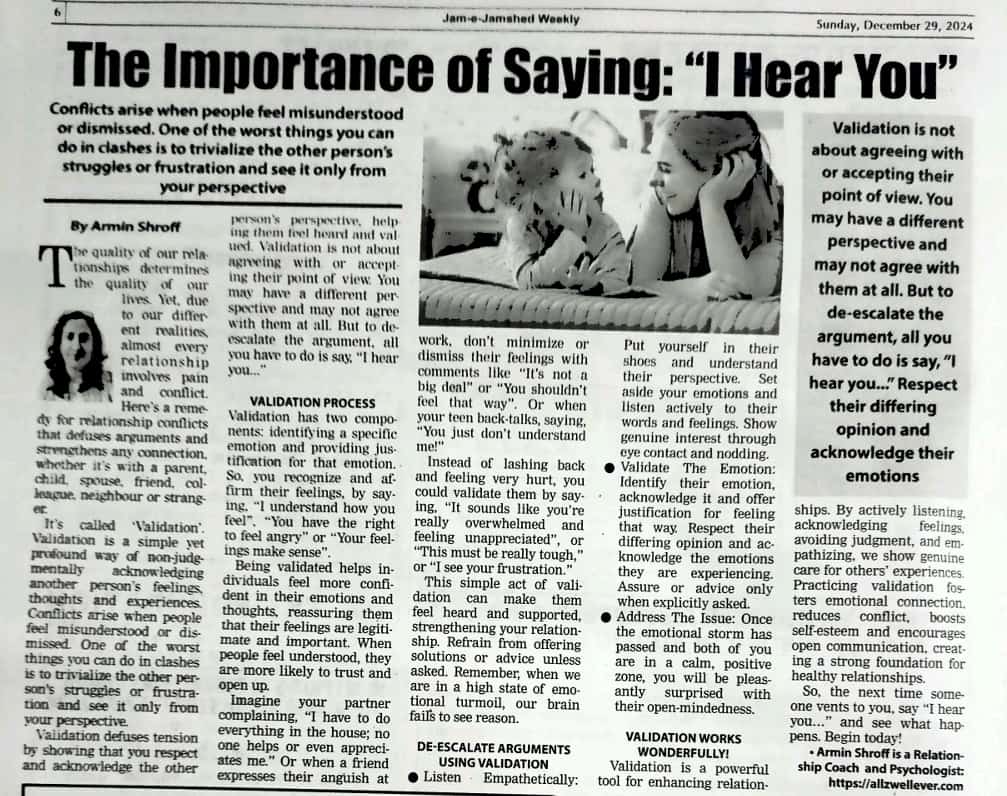 I hear you -Validation